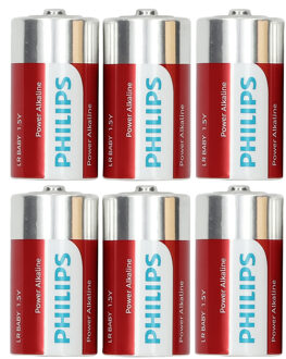 Philips LR14 C batterijen - 6x stuks - Alkaline Power