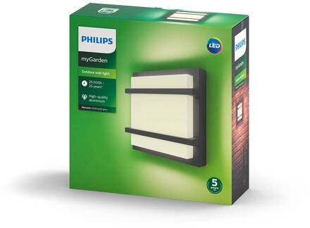 Philips myGarden Petronia Wandlamp Zwart