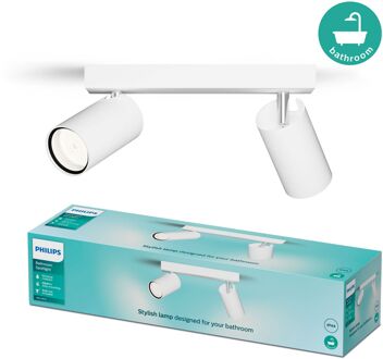 Philips Opbouwspot Badkamer Idris - Wit - 2xgu10