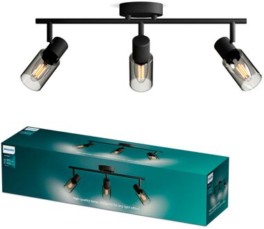Philips Opbouwspot Palms Zwart 3xe14
