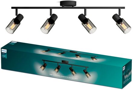 Philips Opbouwspot Palms Zwart 4xe14