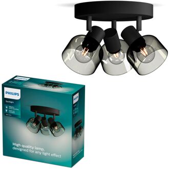 Philips Opbouwspot Sleet Zwart ⌀22cm 3xe14