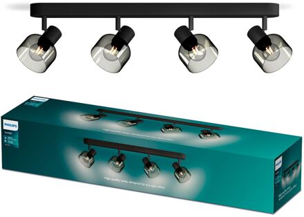 Philips Opbouwspot Sleet Zwart 4xe14