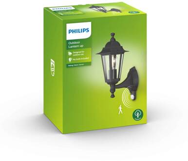 Philips Peking buitenwandlamp zwart met sensor