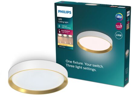 Philips Plafondlamp Hanno - Wit, Messing - 38cm - 24w