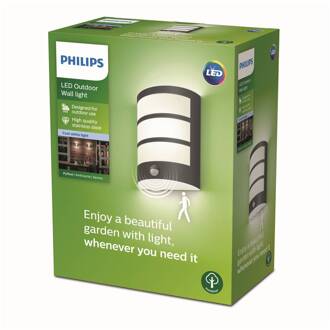 Philips Python LED buitenwandlamp 4.000 K sensor antraciet