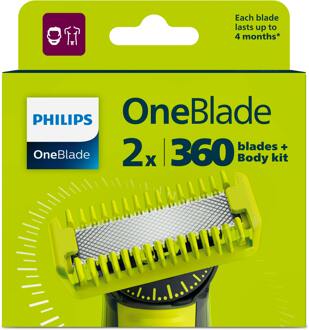 Philips Scheermesjes Philips OneBlade 360-Blades + Body Kit 2 st