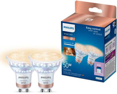 Philips Slimme Ledspot Aanpasbaar Wit Par16 Gu10 4,7w Set Van 2