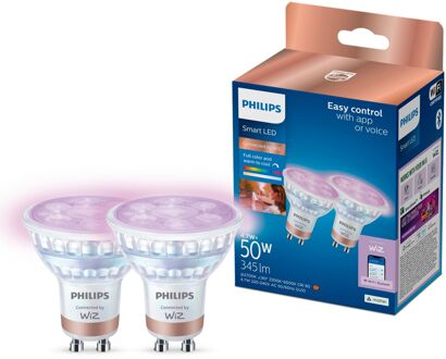 Philips Slimme Ledspot Par16 Gekleurd Gu10 4,7w Set Van 2