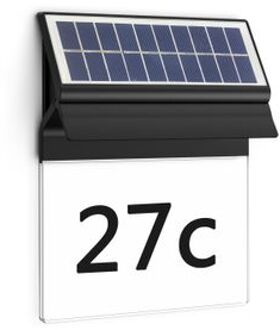 Philips Solar Wandlamp Enkara Zwart Huisnummer 0,2w