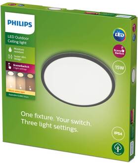 Philips SuperSlim Plafondlamp - Zwart