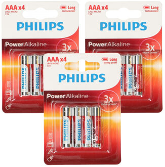 Philips Triple A batterijen - Power Alkaline - AAA - set 12x stuks