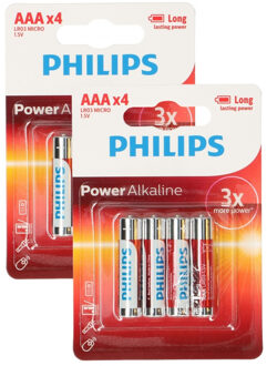 Philips Triple A batterijen - Power Alkaline - AAA - set 8x stuks