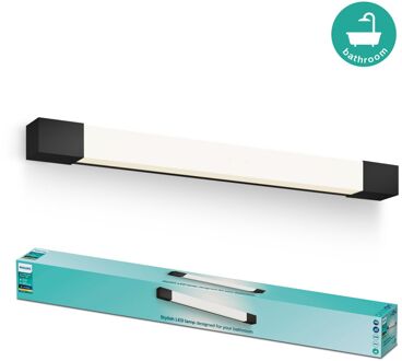 Philips Wandlamp Badkamer Rover Square - Zwart - Ip44 - 10w