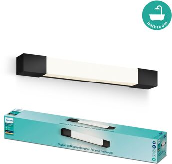 Philips Wandlamp Badkamer Rover Square - Zwart - Ip44 - 5w