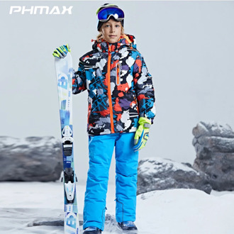 PHMAX Children's Ski Suit Boy Girl Outdoor Sports Snowboard Jacket Set Kids Breathable Windproof Snow Running Skiing Equipment