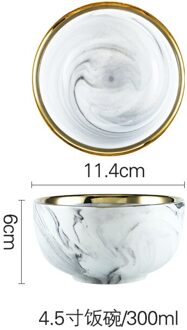 Phnom Penh Marmer Servies Keramische Plaat Thuis Plaat Servies Set Restaurant Decoratieve Servies Ronde Schalen en Borden Sets 11.4x6cm