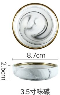 Phnom Penh Marmer Servies Keramische Plaat Thuis Plaat Servies Set Restaurant Decoratieve Servies Ronde Schalen en Borden Sets 8.7x2.5cm
