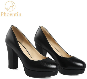Phoentin platform shoes high heels black slip-on women pumps 2018 elegant ladies dress shoes free shipping new arrival FT340