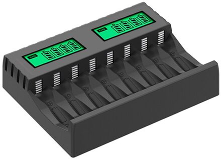 Phomax Lcd-scherm Smart Intelligent Battery Charger 8-Slot Draagbare Voor Aa/Aaa Nicd Nimh Oplaadbare Batterijen Aa aaa Lader