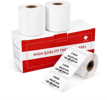 Phomemo 3 Rolls M110/M200 Thermische Papier Multifunctionele Vierkante Zelfklevende Label, zwart Op Wit Voor Phomemo Label Printer 40mm-20mm