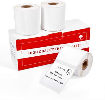 Phomemo 3 Rolls M110/M200 Thermische Papier Multifunctionele Vierkante Zelfklevende Label, zwart Op Wit Voor Phomemo Label Printer 40mm-40mm