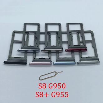 Phone SIM Card Tray Slot For Samsung Galaxy S8 G950F G950FD G950 Original New SIM Chip Micro SD Card Tray Holder Adapter + Tool