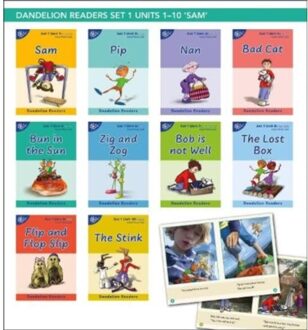 Phonic Books Dandelion Readers Set 1 Units 1-10 (Alphabet Code, Blending 4 And 5 Sound Words) - Phonic Books