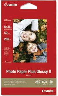Photo Paper Plus Glossy II PP-201 - Hoogglans - 270 micron - 100 x 150 mm - 260 g/m� - 5 vel(len) fotopapier - voor PIXMA iP2600, iP2700, iP3500, iP4500, iX7000, MG8250, MP220, MP520, MX700, MX7600, MX850
