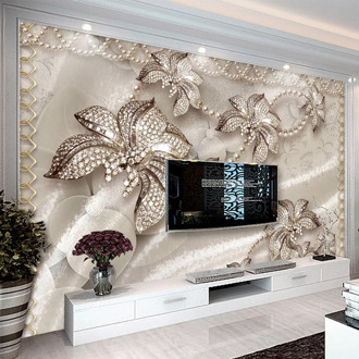 Photo Wallpaper 3D Stereo Luxury Jewelry Flower Living Room TV Background Wall Murals Eco-Friendly Waterproof Papel De Parede 3D