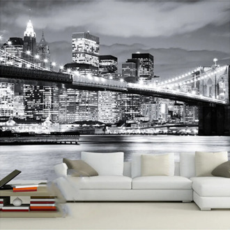 Photo Wallpaper Modern Black White City Landscape Mural Wall Cloth Living Room Office Background Wall Paper For Walls 3 D Decor