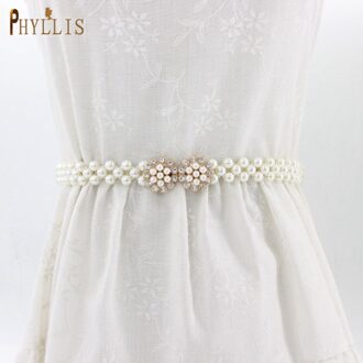 Phyllis D02 Bruiloft Riem Parel Kralen Riem Jurk Accessoires Decoratieve Riem Voor Bruids Sieraden Riem Vrouwen Riem EL95-4