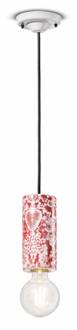 PI hanglamp, bloemenpatroon Ø 8 cm rood/wit rood, wit