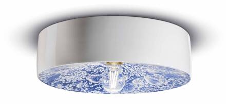PI plafondlamp, bloemenpatroon, Ø 40 cm blauw/wit blauw, wit