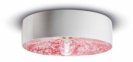 PI plafondlamp, bloemenpatroon Ø 40 cm rood/wit rood, wit