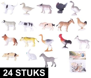 Pia Boerderij diertjes/dieren - 24x stuks - 2-6 cm