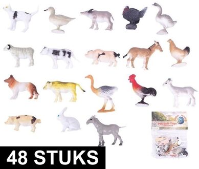 Pia Boerderij diertjes/dieren - 48x stuks - 2-6 cm