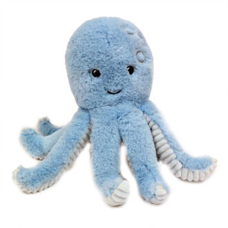 Pia Toys Knuffeldier Inktvis/octopus - zachte pluche stof - premium kwaliteit knuffels - blauw - 19 cm