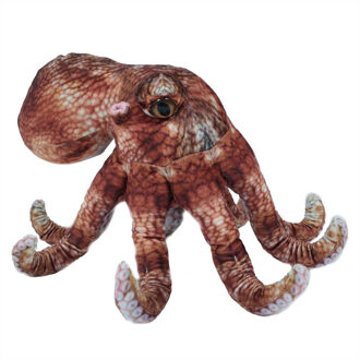 Pia Toys Knuffeldier Inktvis/octopus - zachte pluche stof - premium kwaliteit knuffels - bruin - 30 cm