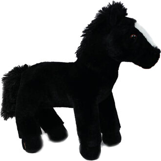 Pia Toys Knuffeldier Paard - pluche stof - premium kwaliteit knuffels - zwart - 30 cm