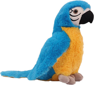 Pia Toys Knuffeldier Papegaai - pluche stof - premium kwaliteit knuffels - blauw - 24 cm