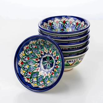 Piala for tea small d95mm Tea bowl Gaiwan cups for tea Tea beauty glazed tea set porcelain Rishtan plate plates lunch box for kitchen cookware tableware Uzbek ceramics tea Mugs tea infuser te