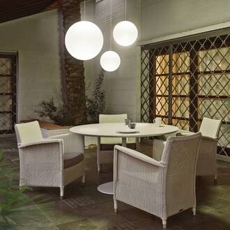 Pianeta LED buiten hanglamp, Ø 25 cm wit