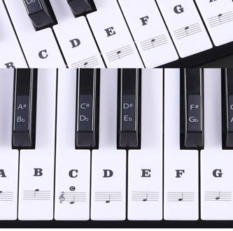 Piano Sticker Transparent Piano Keyboard Sticker 49/61 Key Electronic Keyboard Piano Stave Note Sticker For White Keys New