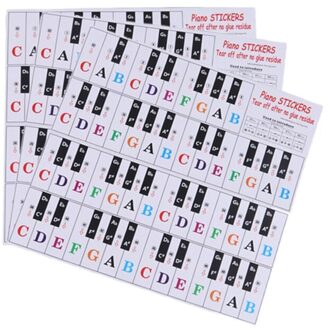 Piano Stickers, piano Toetsenbord Stickers Voor 88/61/54/49 Sleutel Kleurrijke Leren Piano Stickers Voor Wit Zwart Toetsen (3 stuks)