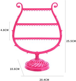 Piano Vorm Sieraden Pp Organizer Plastic Sieraden Opbergrek Ketting Oorbellen Holder Display Stand Sieraden Opslag Rekken Rood