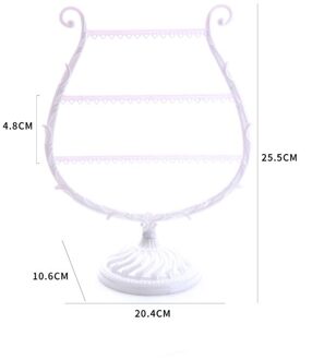 Piano Vorm Sieraden Pp Organizer Plastic Sieraden Opbergrek Ketting Oorbellen Holder Display Stand Sieraden Opslag Rekken wit