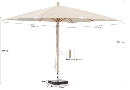 Piazzino parasol 300x300cm - Laagste prijsgarantie! Taupe