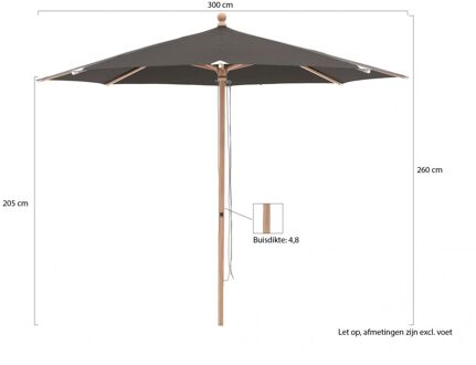 Piazzino parasol ø 300cm - Laagste prijsgarantie! Grijs