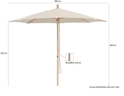 Piazzino parasol ø 300cm - Laagste prijsgarantie! Taupe